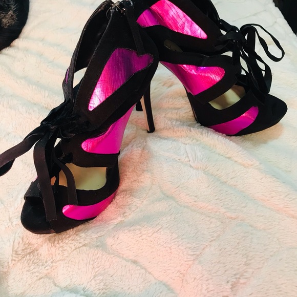 Pink black booties size 9 - Picture 3 of 9